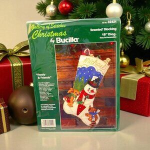 Bucilla Christmas Frosty 18 Inch Stocking Kit Complete Gallery of  Stitches